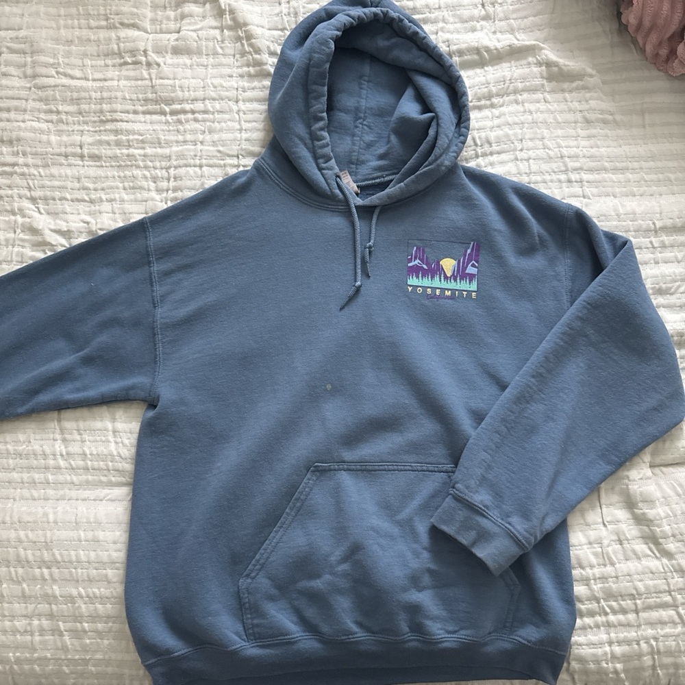 Blue Hoodie with Graphic Design